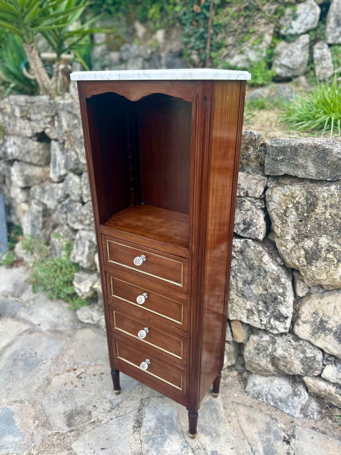 Small Louis XVI style Mahogany and mahogany veneer chiffonier