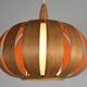 Scandinavian-style wooden pendant light.