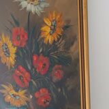 Oil on canvas still life with flowers signed soriano