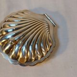 Silver-plated metal shell table butter dish with hallmarks - Art Deco