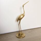 Vintage brass bird large heron model
