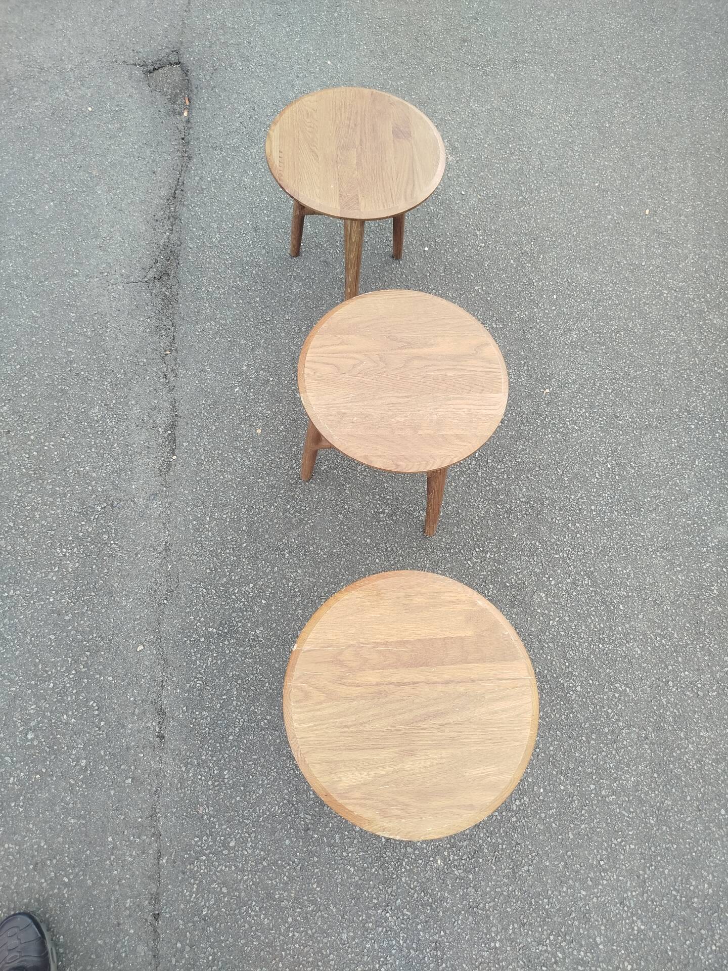 Set of 3 stools scandinavian side tables sancal nudo