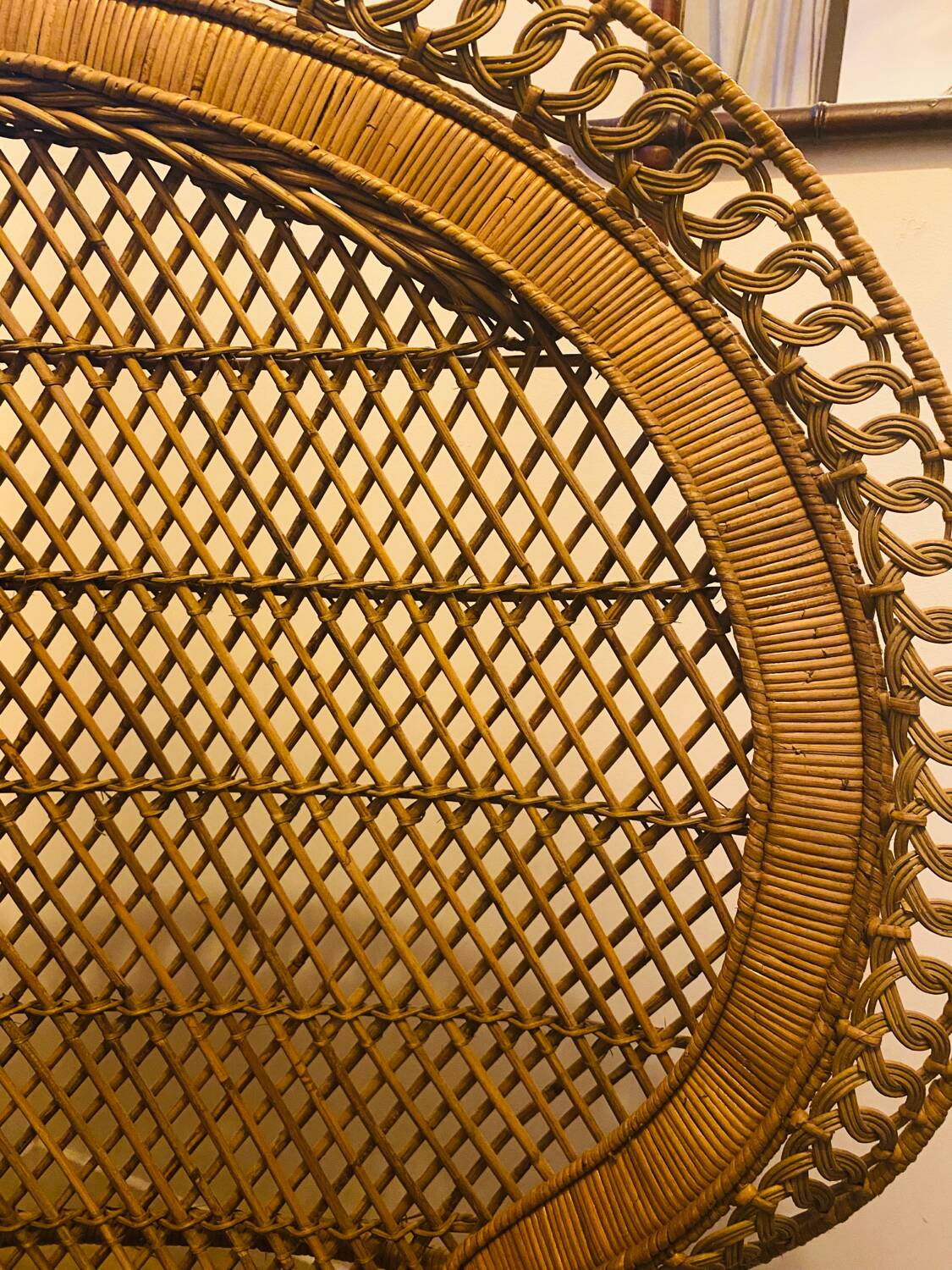 Emmanuel armchair in woven bamboo rattan