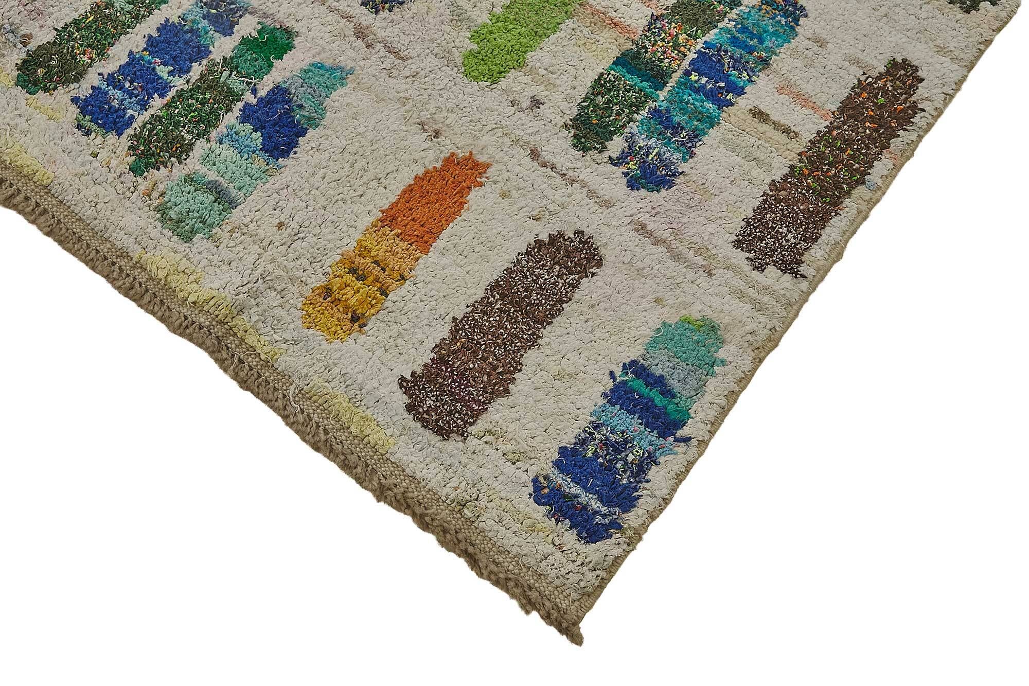 Tapis boho recyclé turc fait main 206 cm x 283 cm