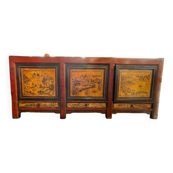 Buffet ancien chinois 3 portes + 3 tiroirs