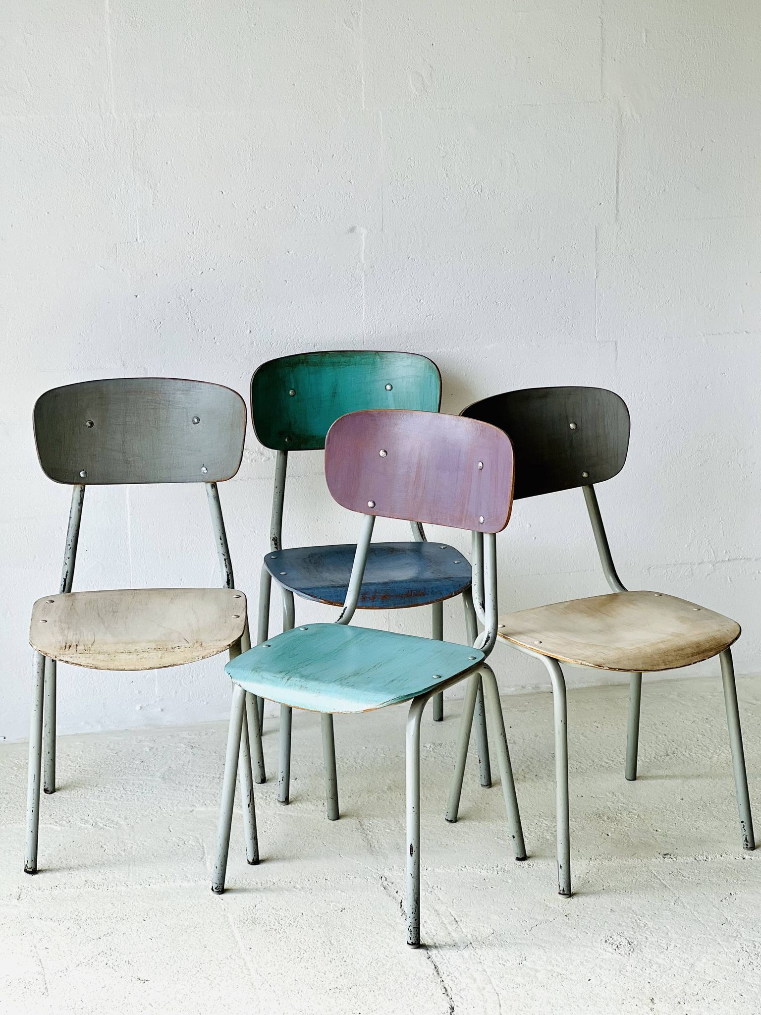 Chaises d'école, ensemble de 4