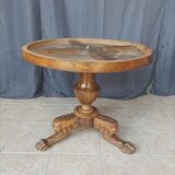 Walnut tripod pedestal table
