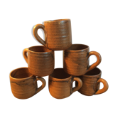 Ensemble de 6 tasses en grès vintage