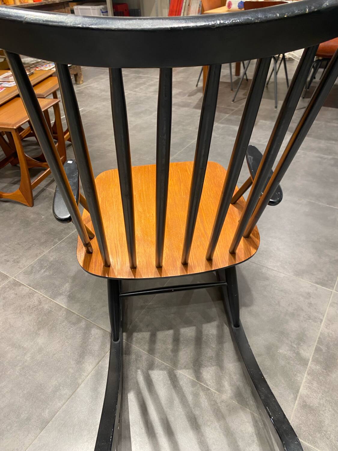 Fauteuil à bascule vintage en hêtre par Varjosen Puunjalostus