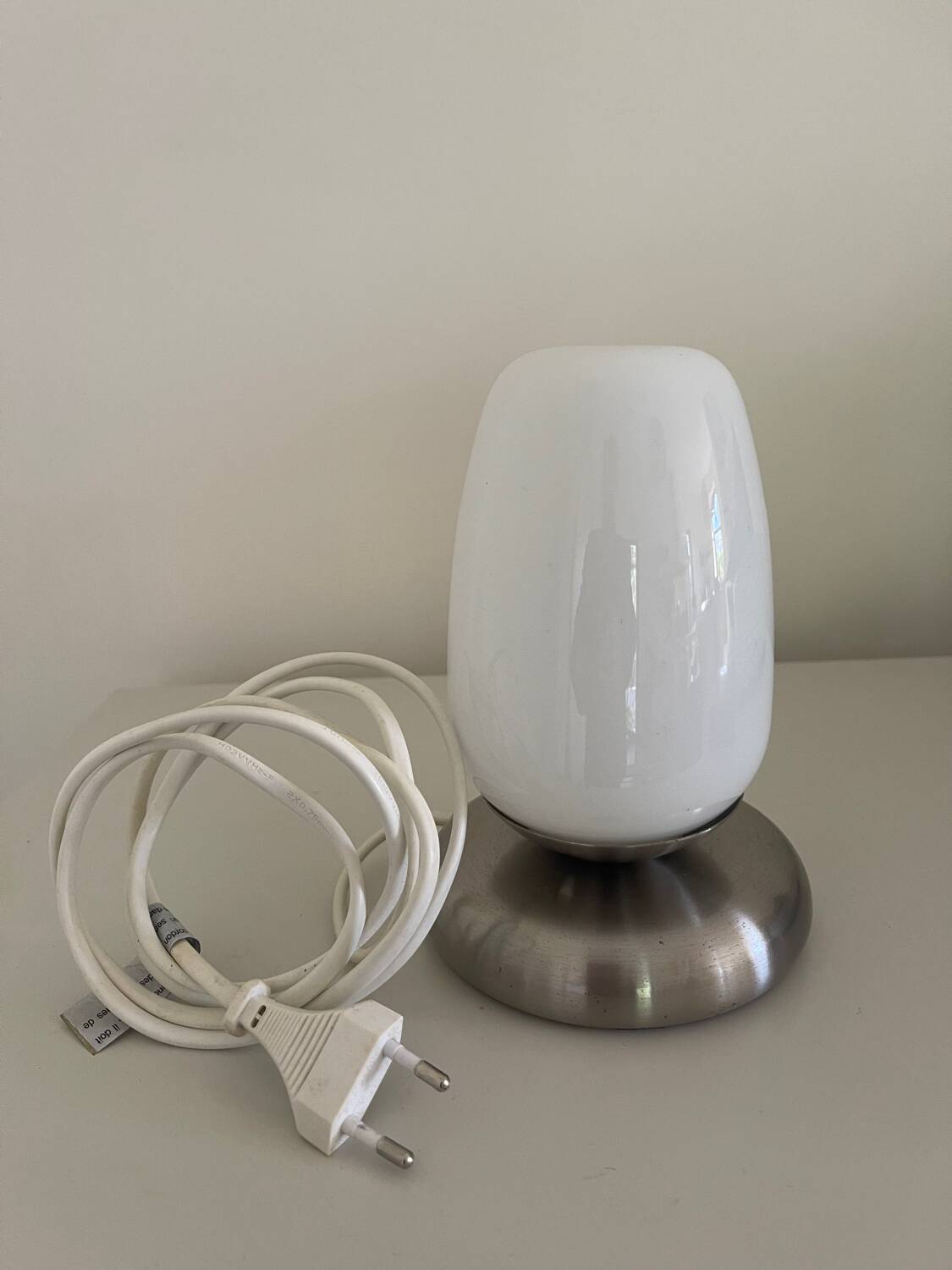 Lampe verre et chrome
