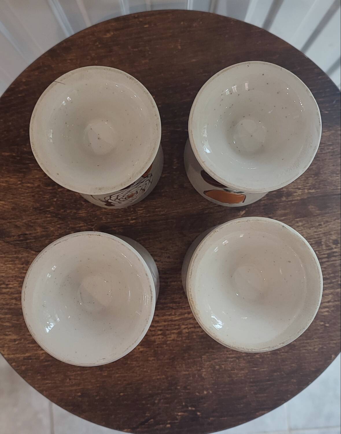 Mazagrans Mugs X 4 in glazed stoneware from the 70s