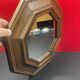 Rustic molded wood mirror 34 cm