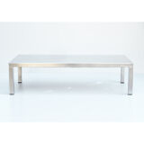 Table basse en acier inox années 70