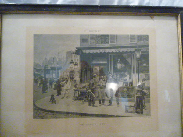 Gravures anciennes 1880 - Le Capitaliste H Dupray et Le coup de l’Étrier L Gros
