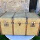 Antique wooden travel trunk