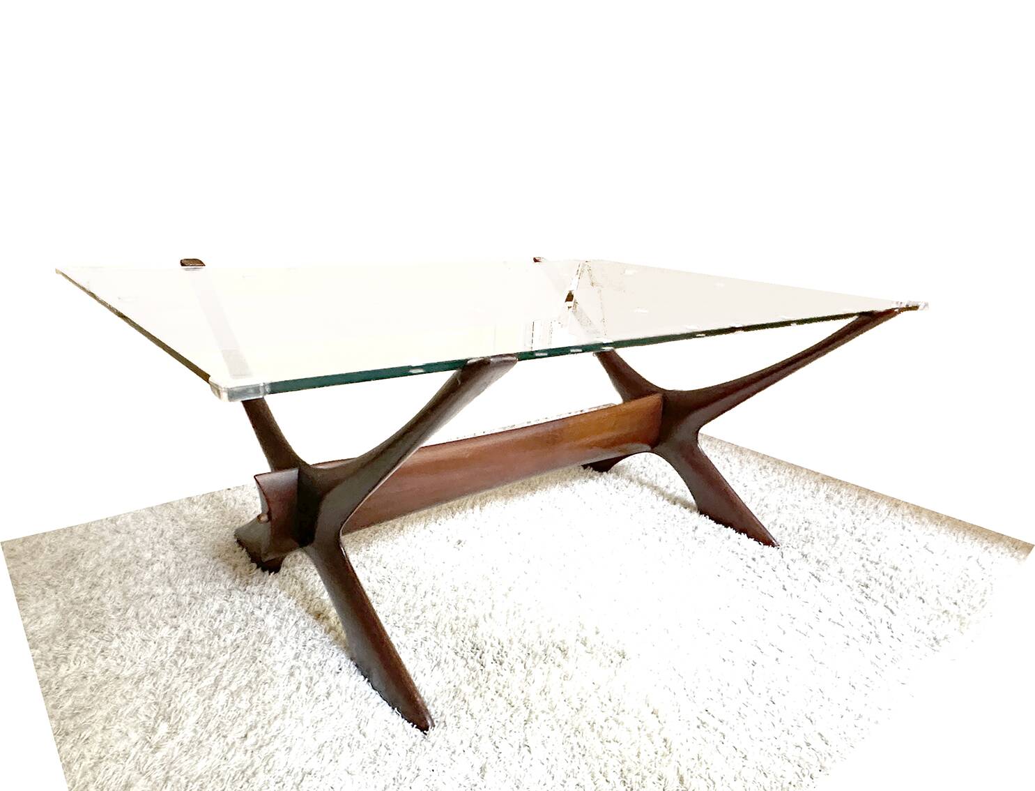 Condor coffee table by frederik schriever-abeln  with new glass tabletop