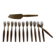 Set of 12 teak dessert forks 1960 Scandinavian