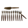 Set of 12 teak dessert forks 1960 Scandinavian