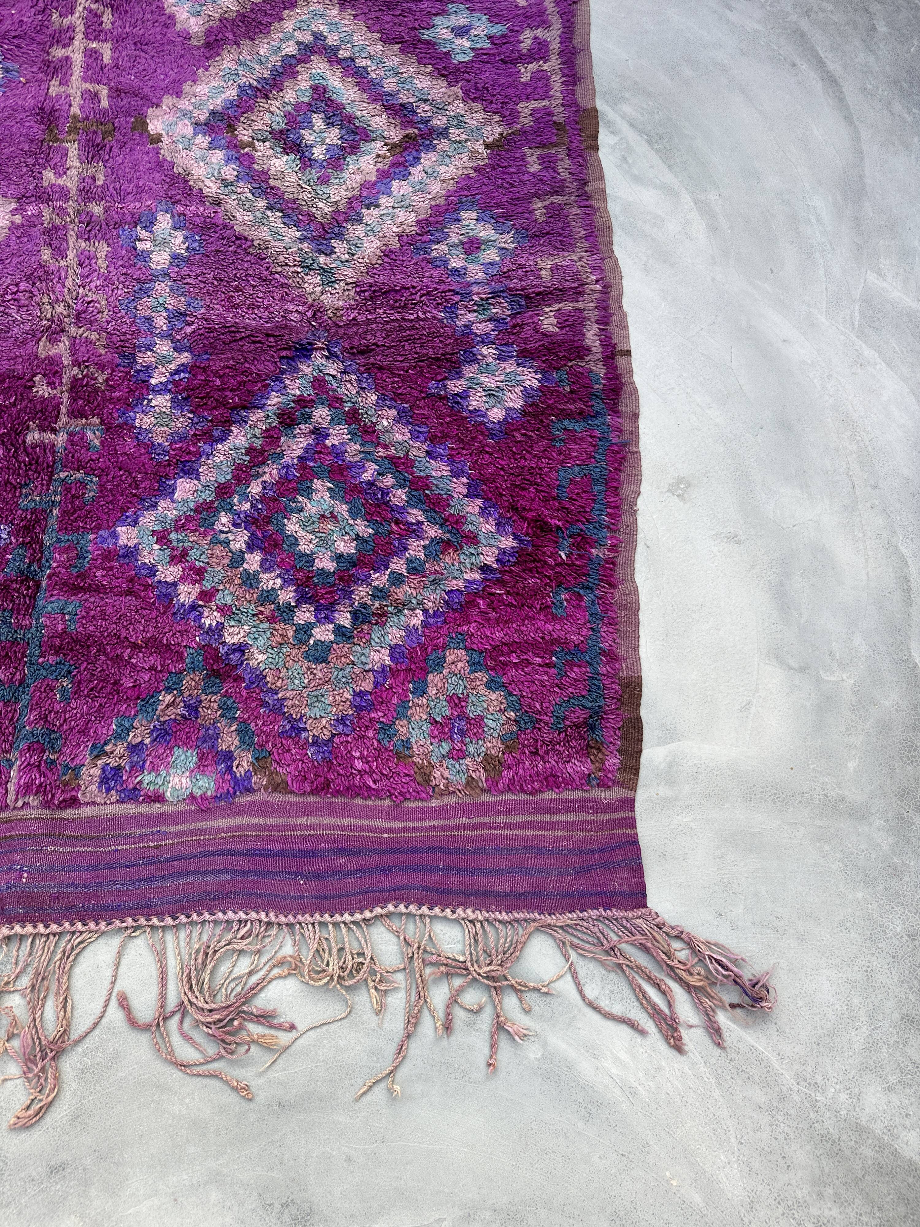 Moroccan purple carpet - 208 x 425 cm