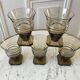 Set of 5 glasses in art deco smoked glass 30s