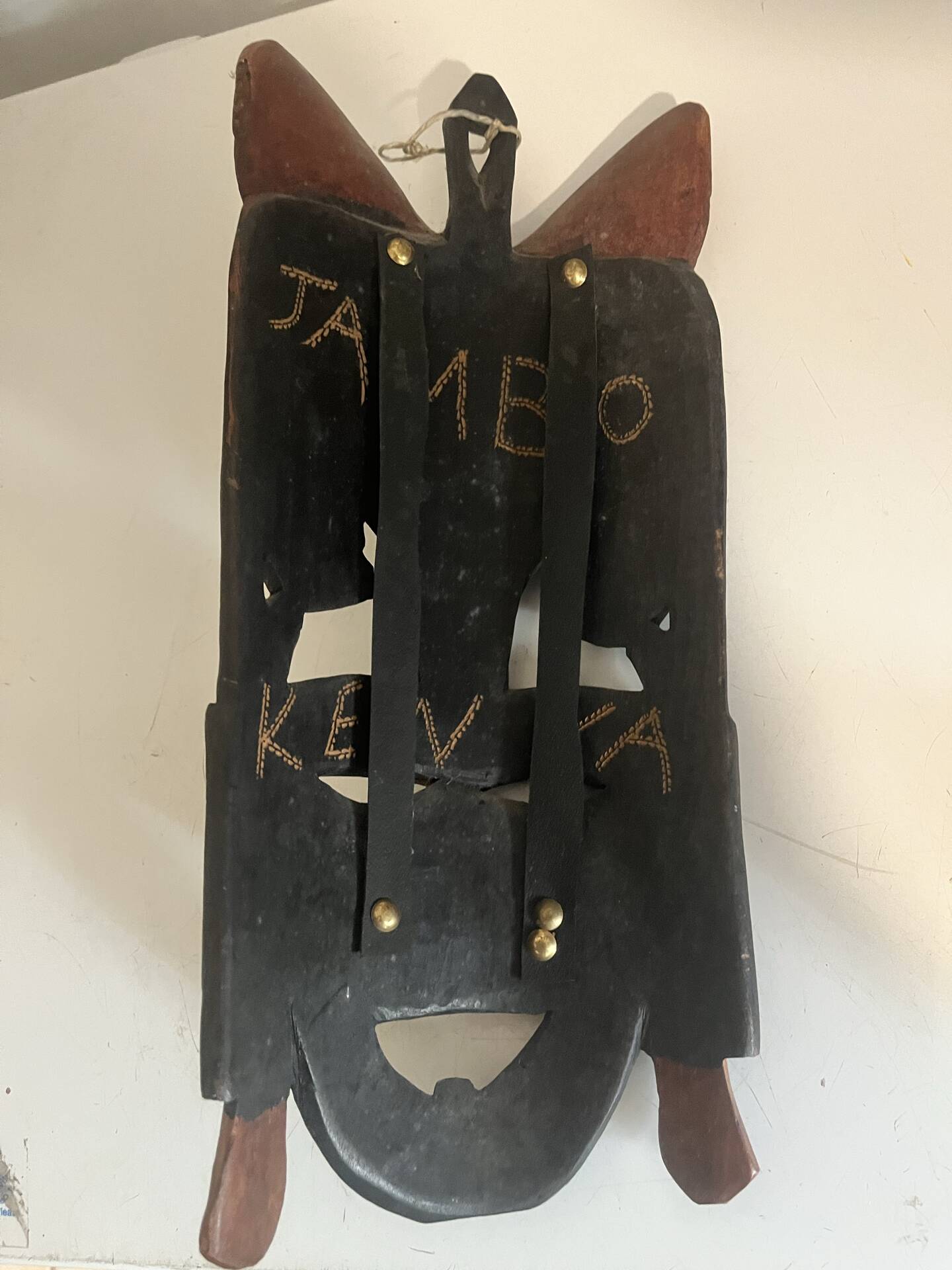 African carved wooden mask Kenya