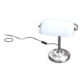 White opaline banker's lamp