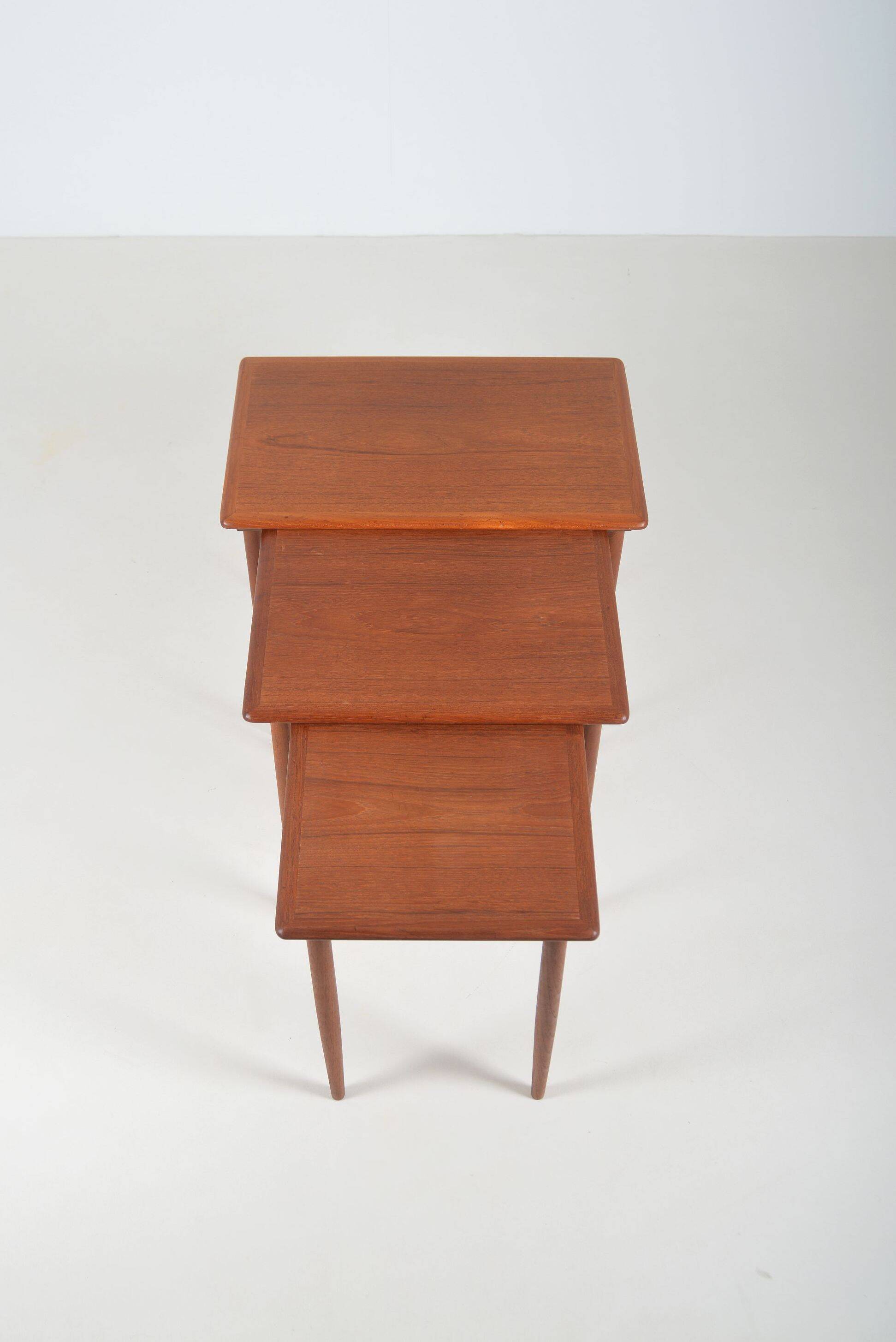 Set of 3 Danish nesting tables in teak, 1960s