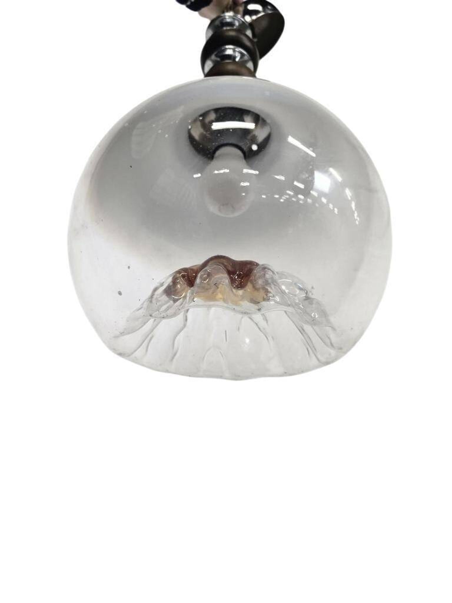 Vintage glass globe lamp / pendant lamp by Carlo Nason for Mazzega
