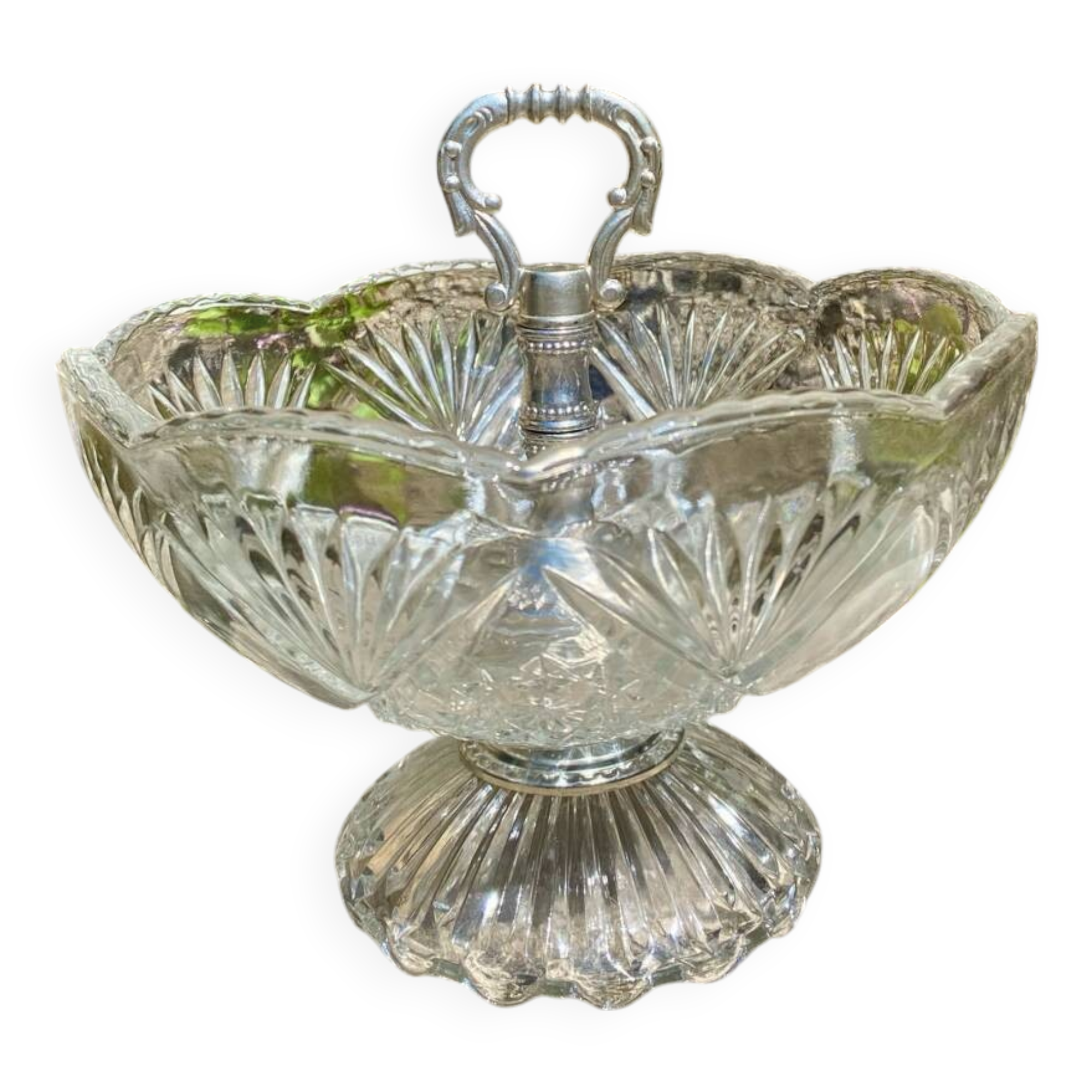 Vintage chiseled glass cup