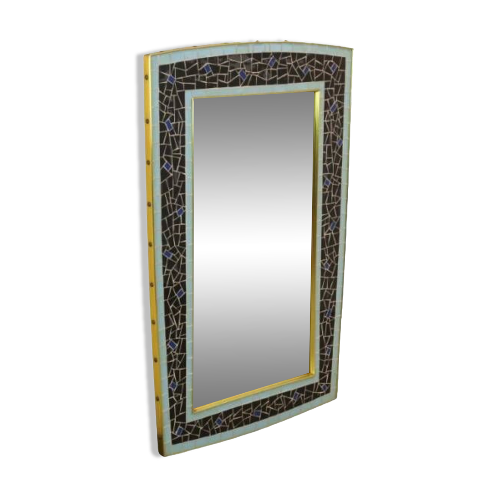 Ancien Meuble De Maison De Poupée En Bois Peint - Mobilier Miniature Miroirs Années 50/60