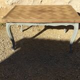 Louis XV style table in oak with natural wood top