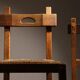 Brutalist Pair of Oak & Rush Chairs | Europe 1960s