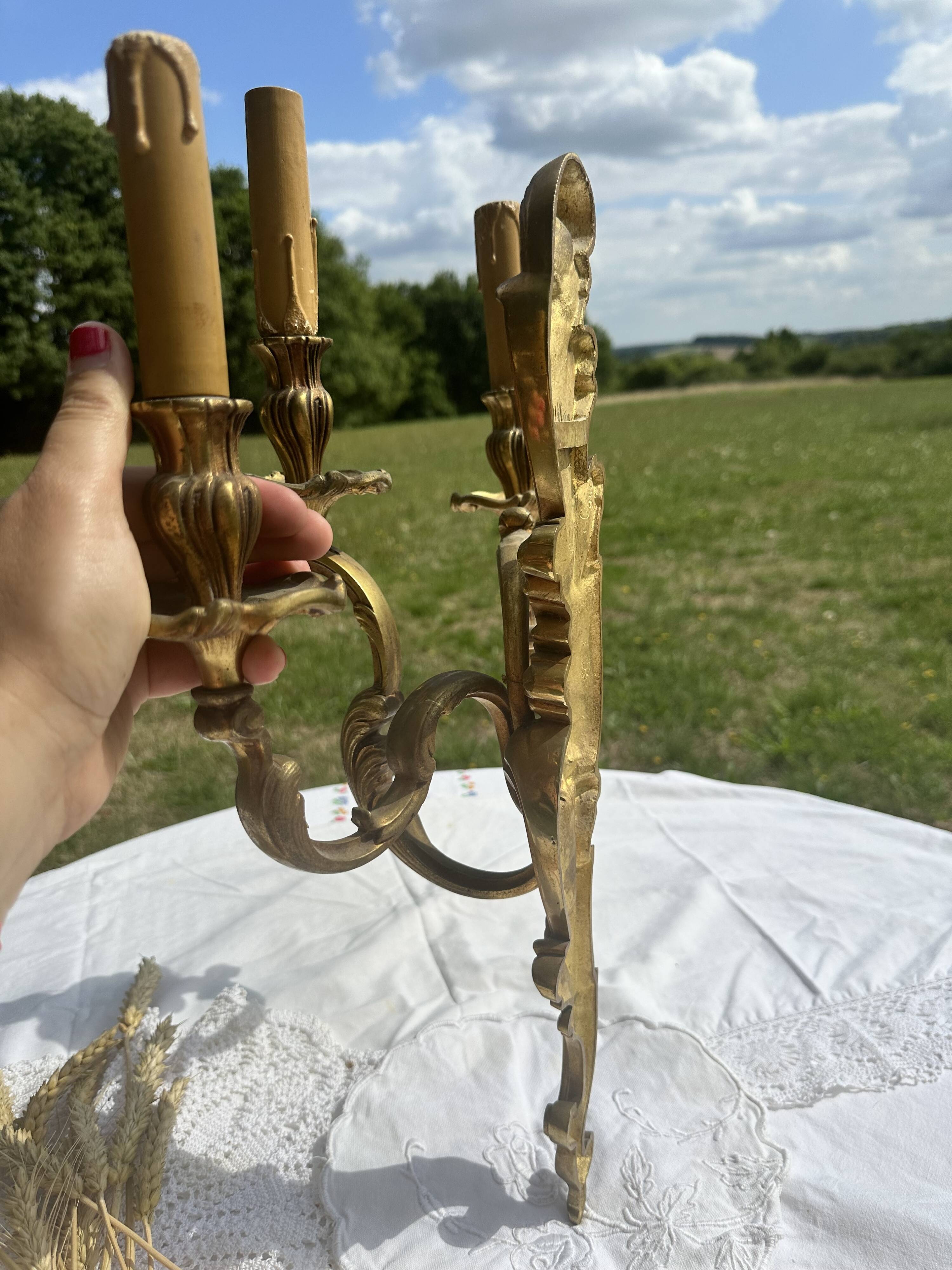 Magnificent 19th Century Louis XV Style Gilt Bronze Wall Candle Holder
