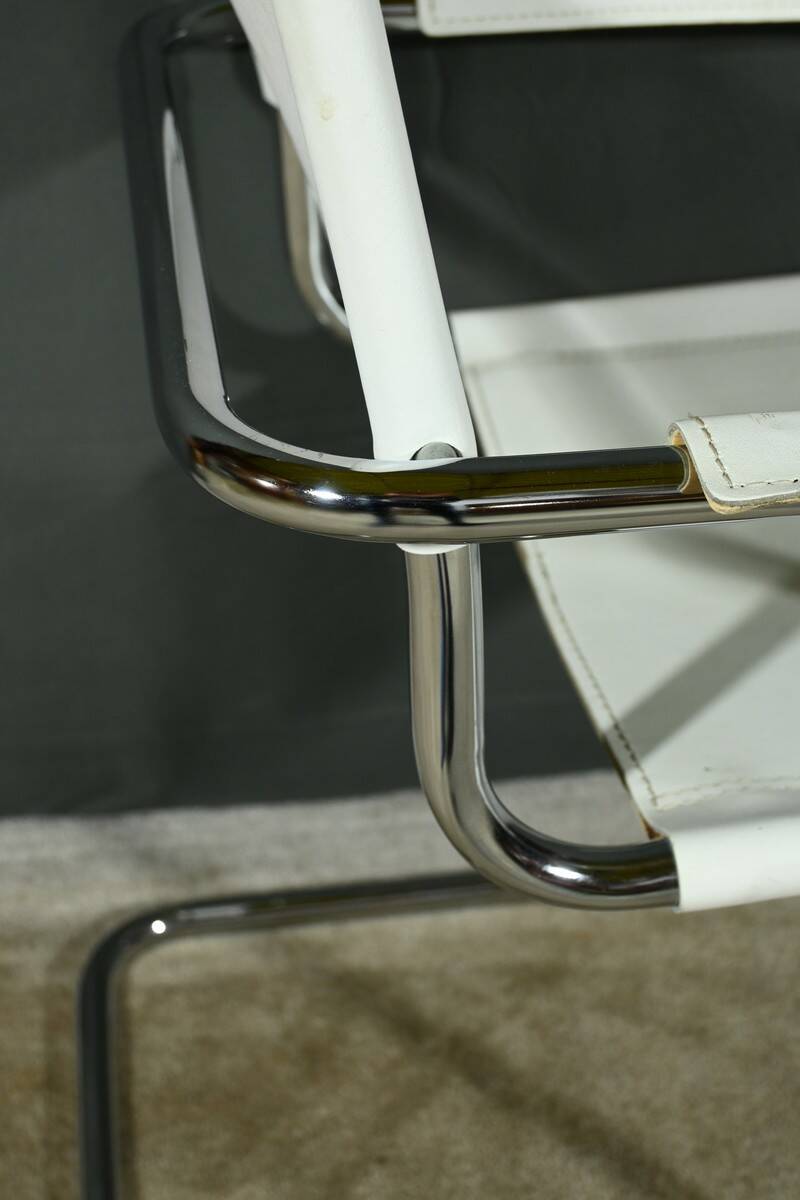 S33 armchairs in leather, attributed to M. Stam for Fasem, Italy – 1970