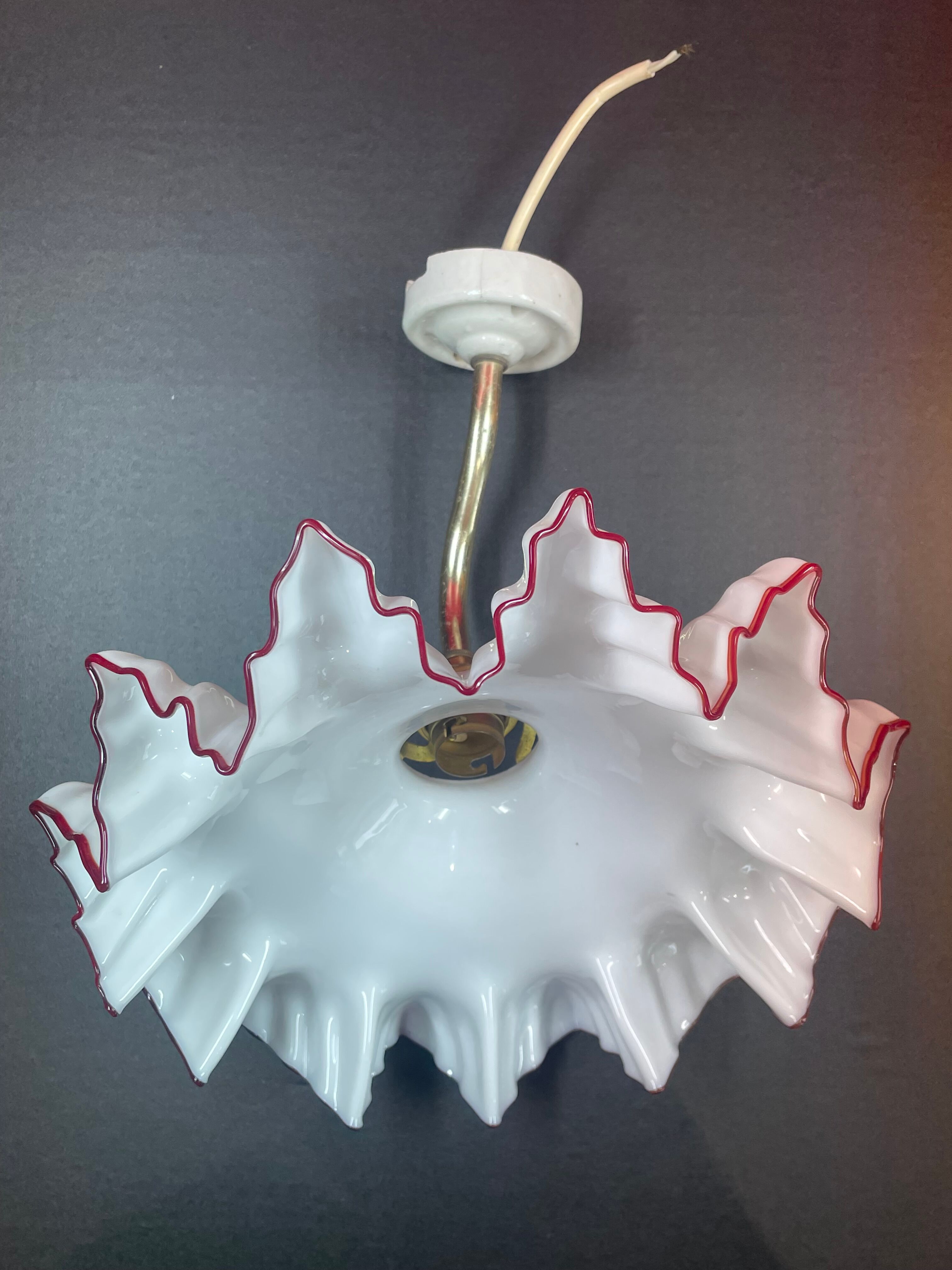 Old Suspension complete lampshade pleated glass wall lamp vintage ceiling lamp