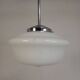 Art Deco pendant light with white glass shade, 1930s
