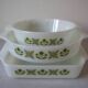Set of 3 old Anchor Hocking USA dishes floral decor kitchen party table