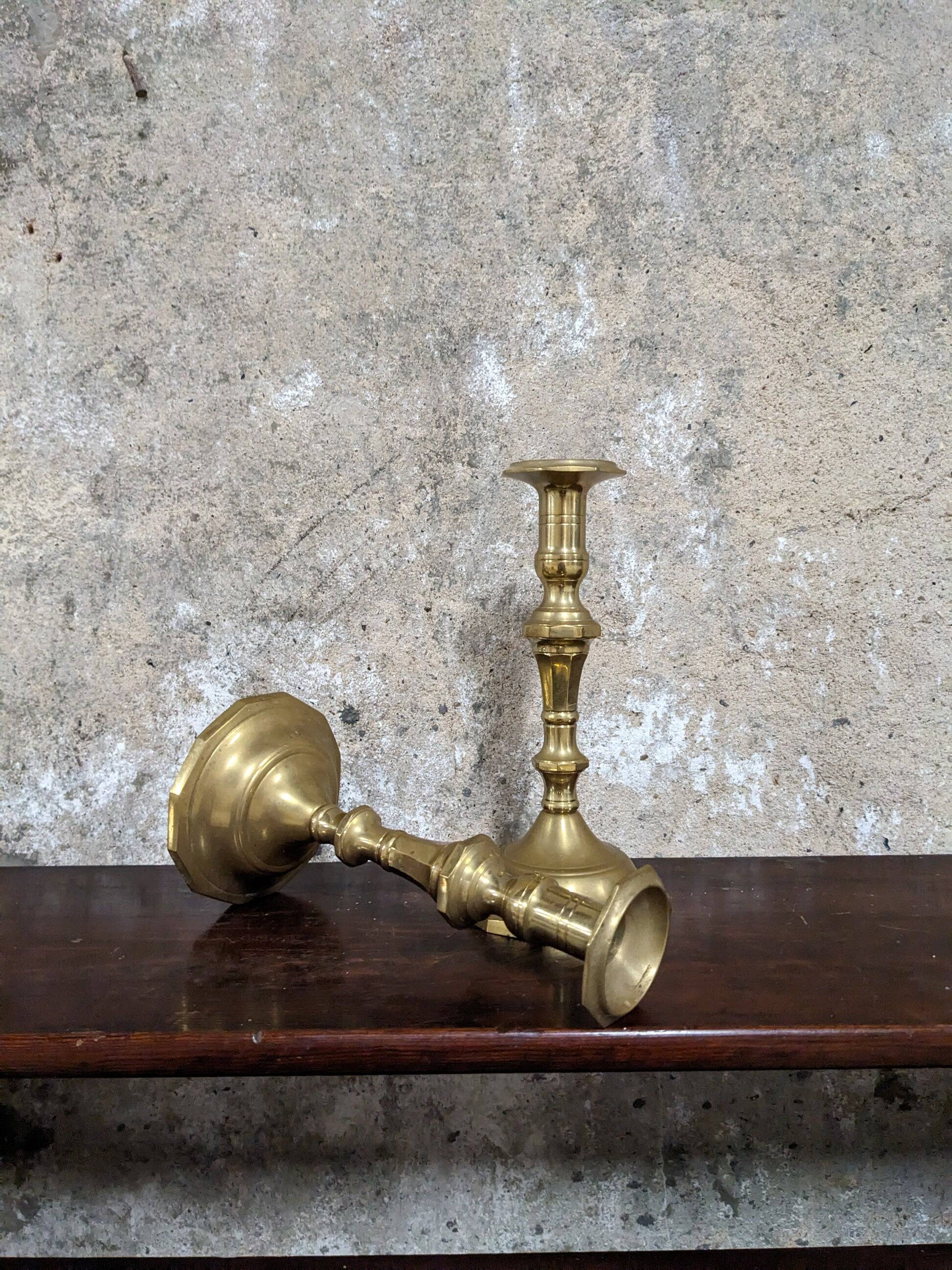 Pair of brass candlesticks