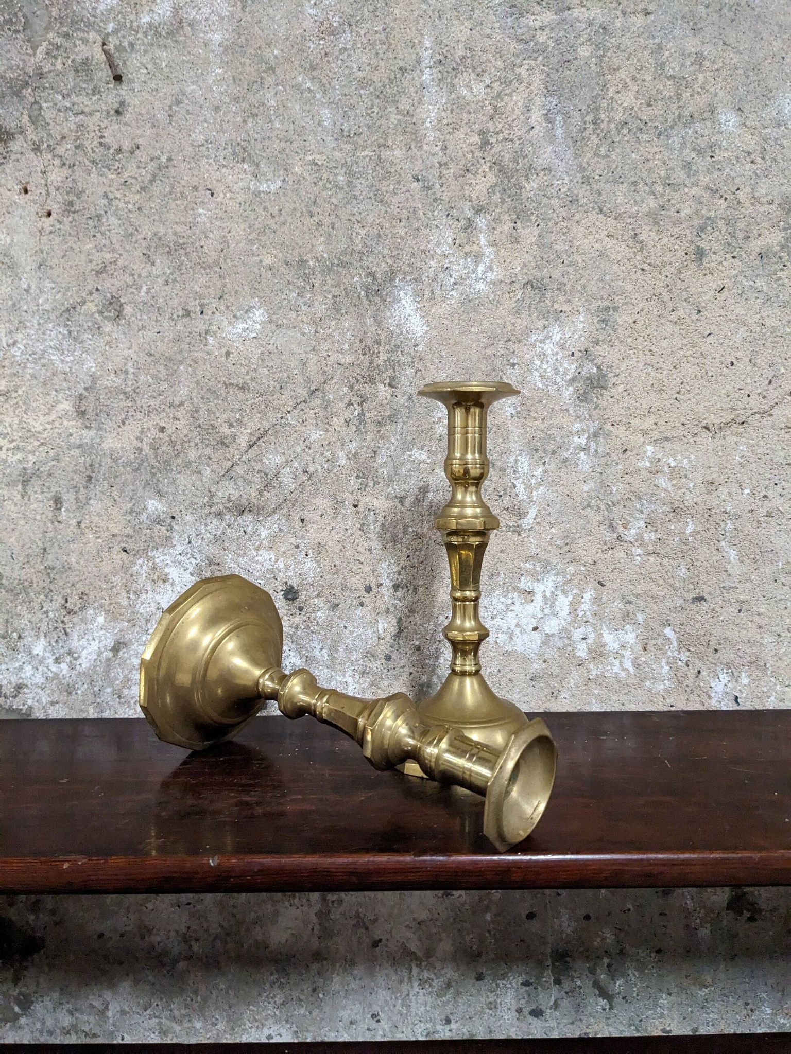 Pair of brass candlesticks