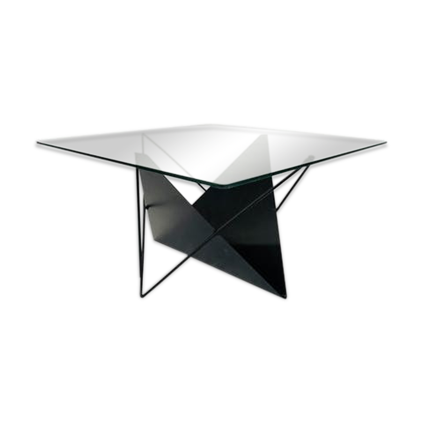 80s steel wire coffee table eclectic design