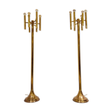 Pair of brass Sciolari floor lamps, 1970s