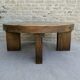 Brutalist coffee table in solid wood and stoneware tiles, circa 1960.