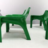 Vico Magistretti Vicario green armchairs for Artemide 1970's