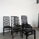 Set of 6 black lacquered Japonese-style chairs.