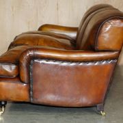 Restored leather Howard & Son canapé style, 204 cm