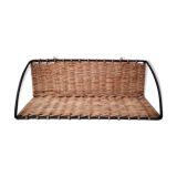 Rattan and steel shelf