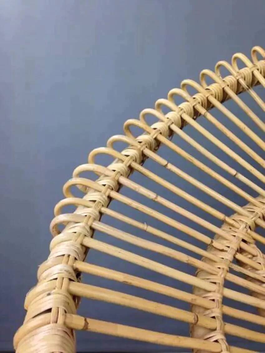 Rattan and metal armchair