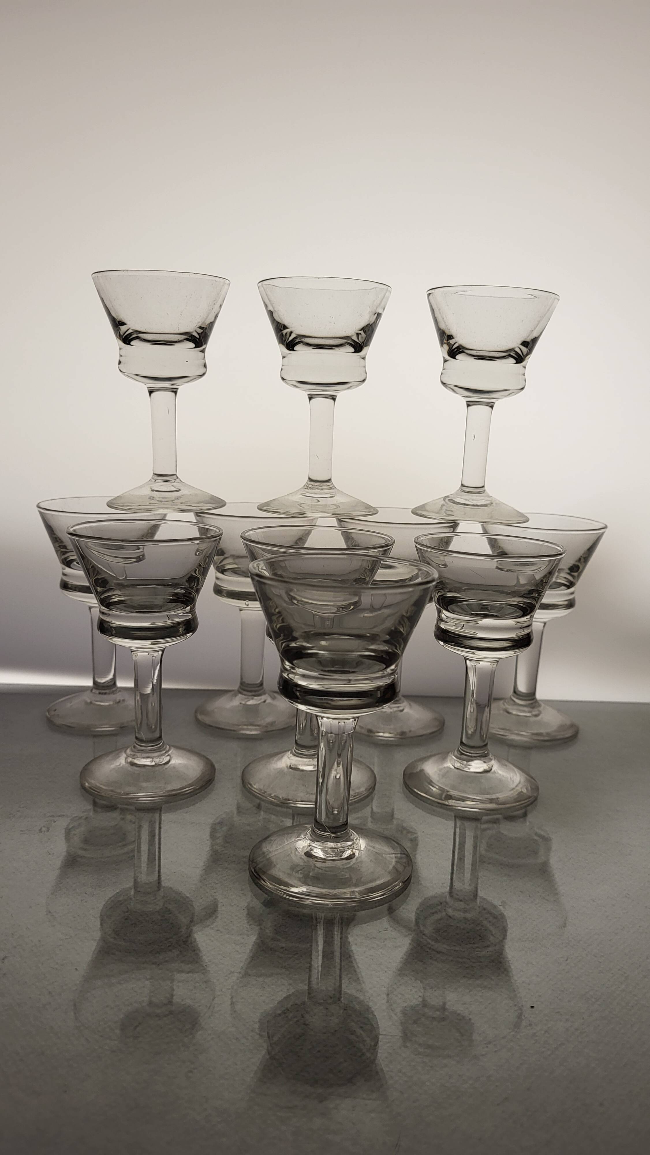 11 bistro liqueur glasses 1920s-30s