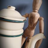 Green beige enamelled coffee maker 28