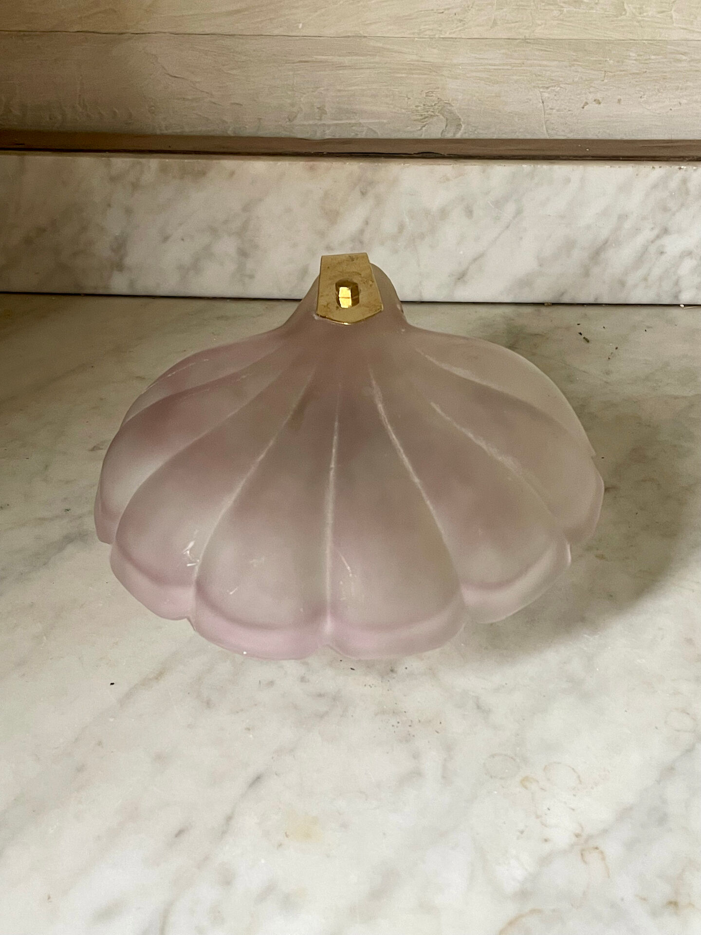 Applique coquille en verre poli vintage